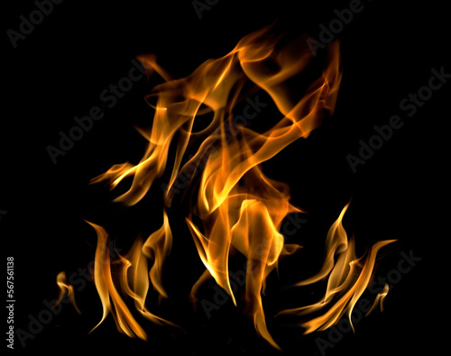 Beautiful Yellow Flames on a Black Background