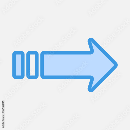 Right arrow icon vector illustration in blue style, use for website mobile app presentation