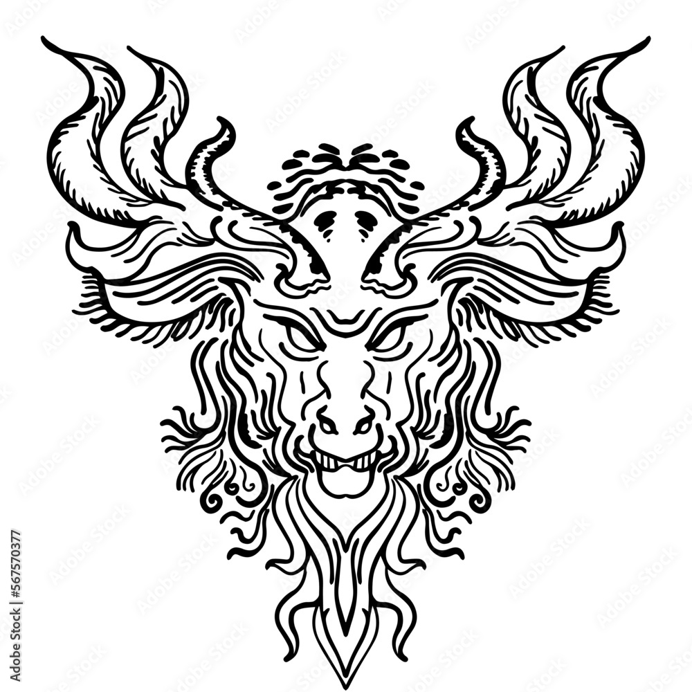 design illustration deer head outline icon