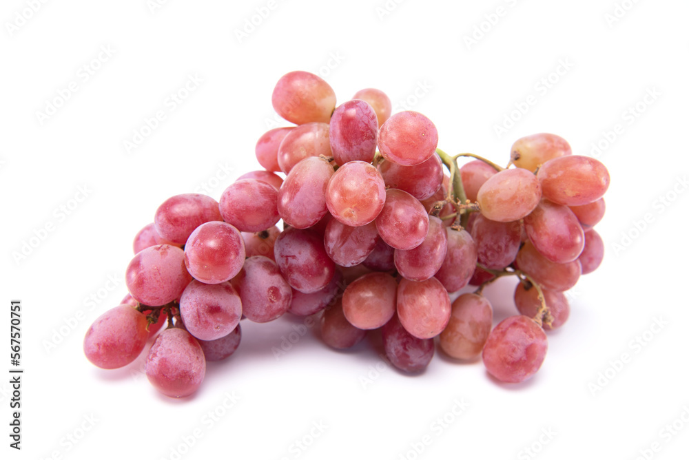 Bunch of red grape isolated on white background