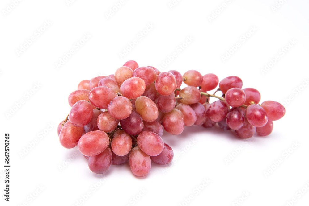 Bunch of red grape isolated on white background