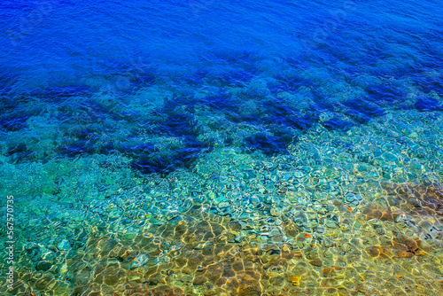 Elaphiti islands  turquoise adriatic beach near Korcula  Dalmatia  Croatia
