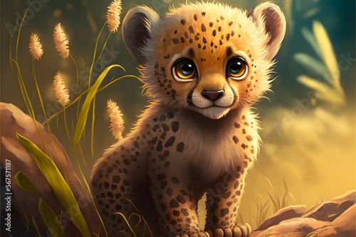 cute cheetah character created using AI Generative Technology