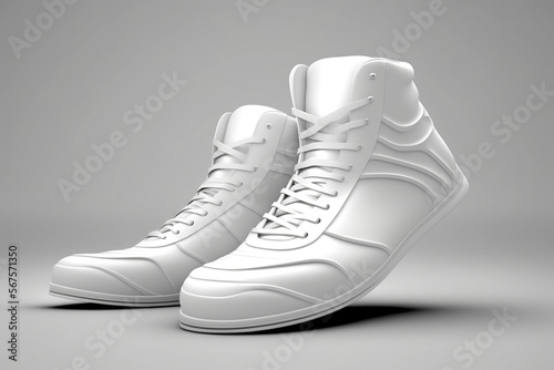 stylish 3d render of modern white shoes made by generative ai
