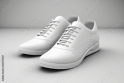 stylish 3d render of modern white shoes made by generative ai
