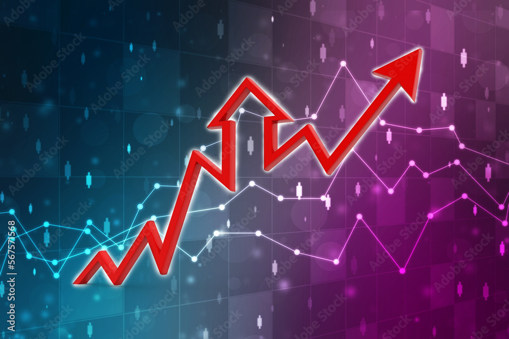 Naklejka premium 3d rendering business graph and documents. Stock market chart. Business graph background, Financial Background