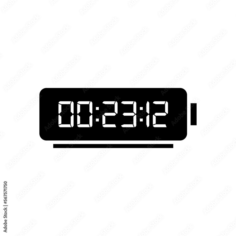 Digital clock icon vector design illustration. Digital clock icon vector design illustration.