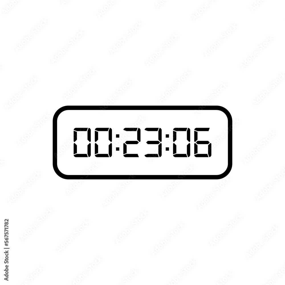 Digital clock icon vector design illustration. Digital clock icon vector design illustration.