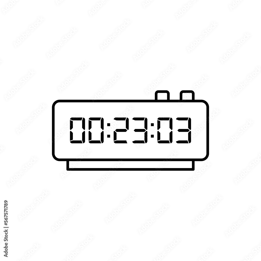 Digital clock icon vector design illustration. Digital clock icon vector design illustration.