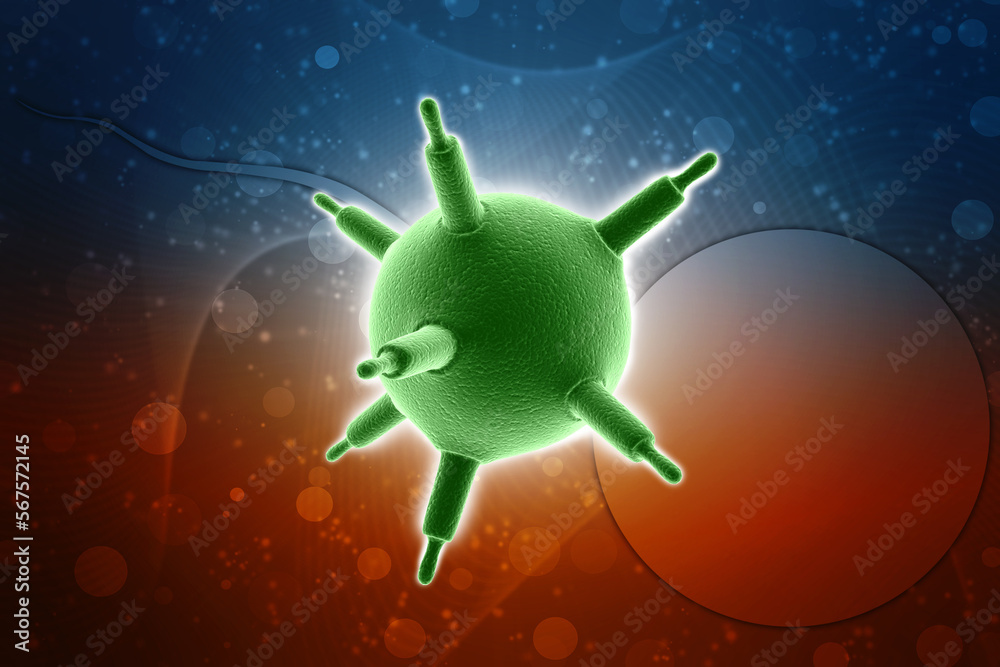 Naklejka premium 3d rendering viruses in infected organism, viral disease epidemic, virus abstract background