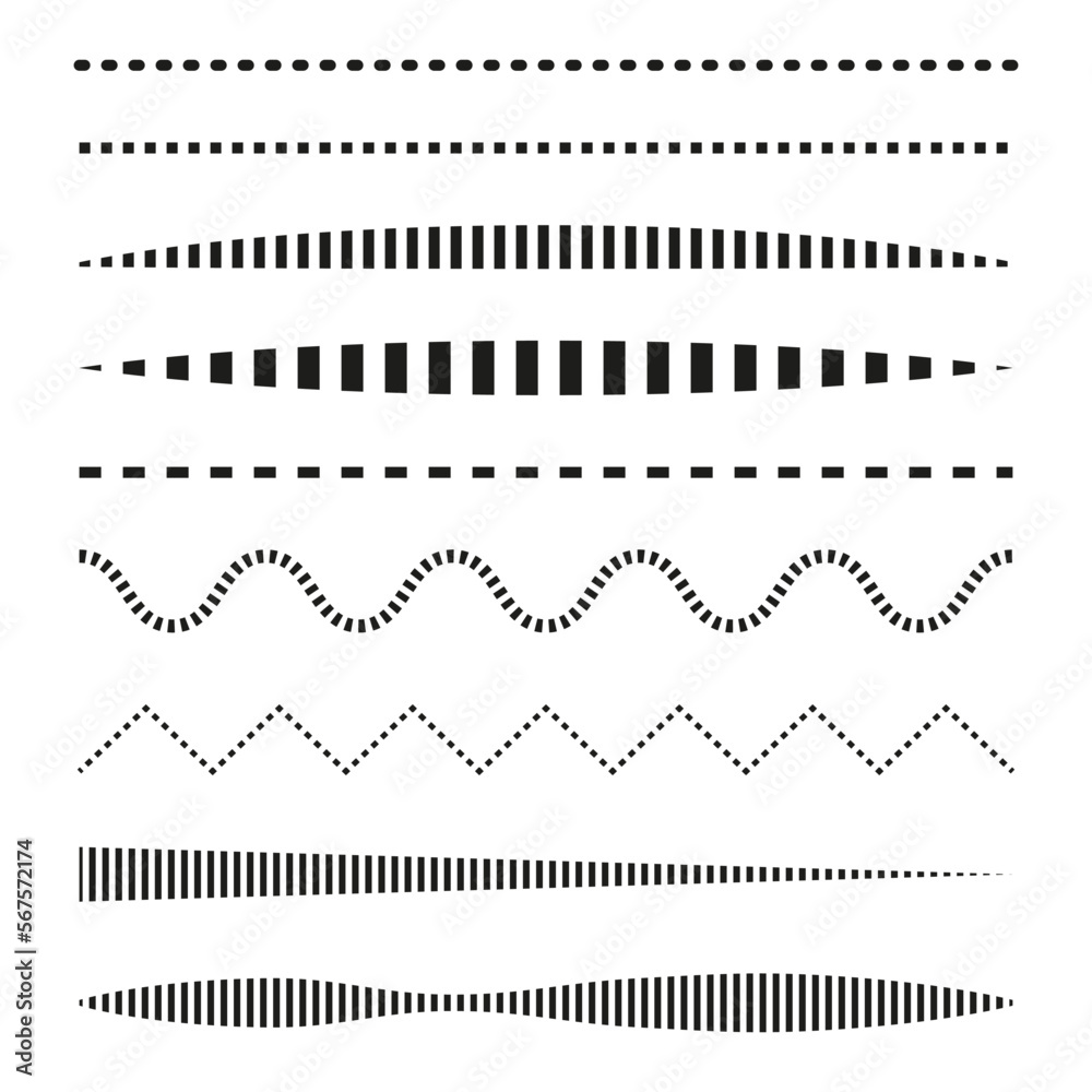 Sketch different lines for paper design. Vector illustration.