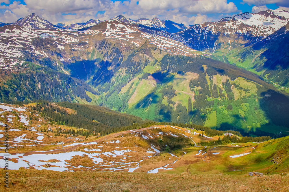 Tyrol Stubnerkogel alps above Bad Gastein and Hohe Tauern range, Austria