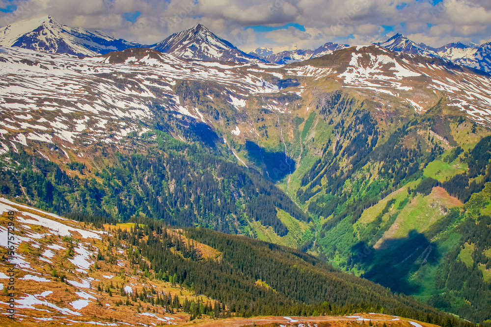 Tyrol Stubnerkogel alps above Bad Gastein and Hohe Tauern range, Austria