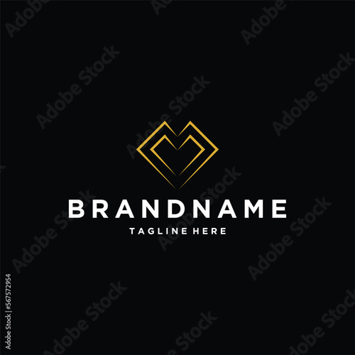 Free Download Abstract luxury love heart icon logo design vector template - GFXLoad