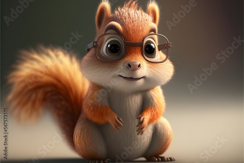 cute squirrel character created using AI Generative Technology