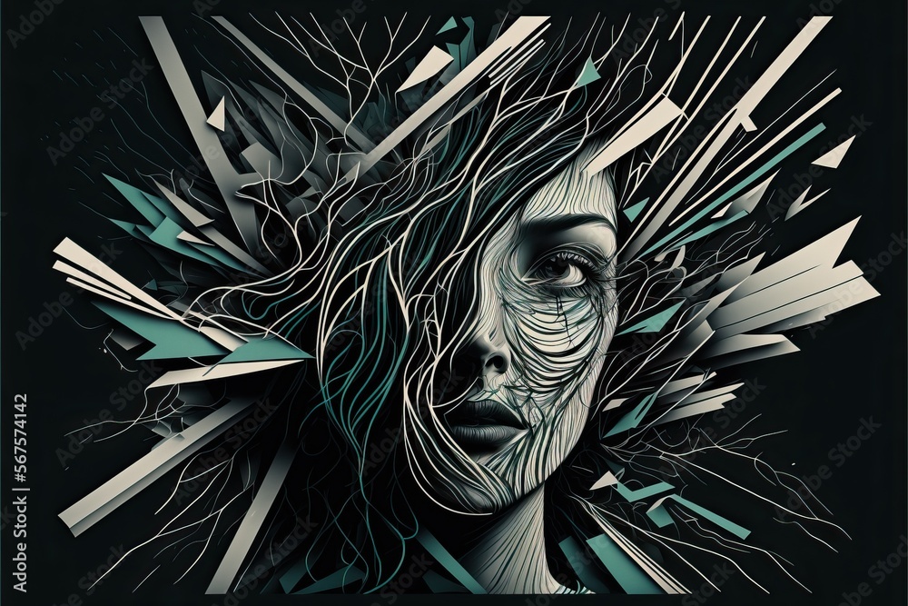 Depression and Anxiety Heavy Burden - AI Generated Abstract Art Stock ...