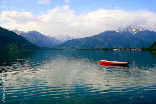 Zell am See and blue lake idyllic landscape in Carinthia  Austria