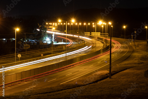 luces de carretera, fotografía larga exposición