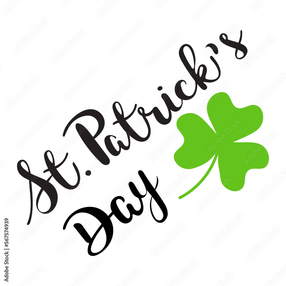 Inscription Happy St Patrick Day with Trefoil Inscription Happy St Patrick Day with Trefoil