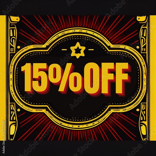 15% off, 15%, off, promotion, sales, 1:1, generated by ai