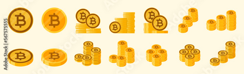 Thai Baht Coin Icon Set