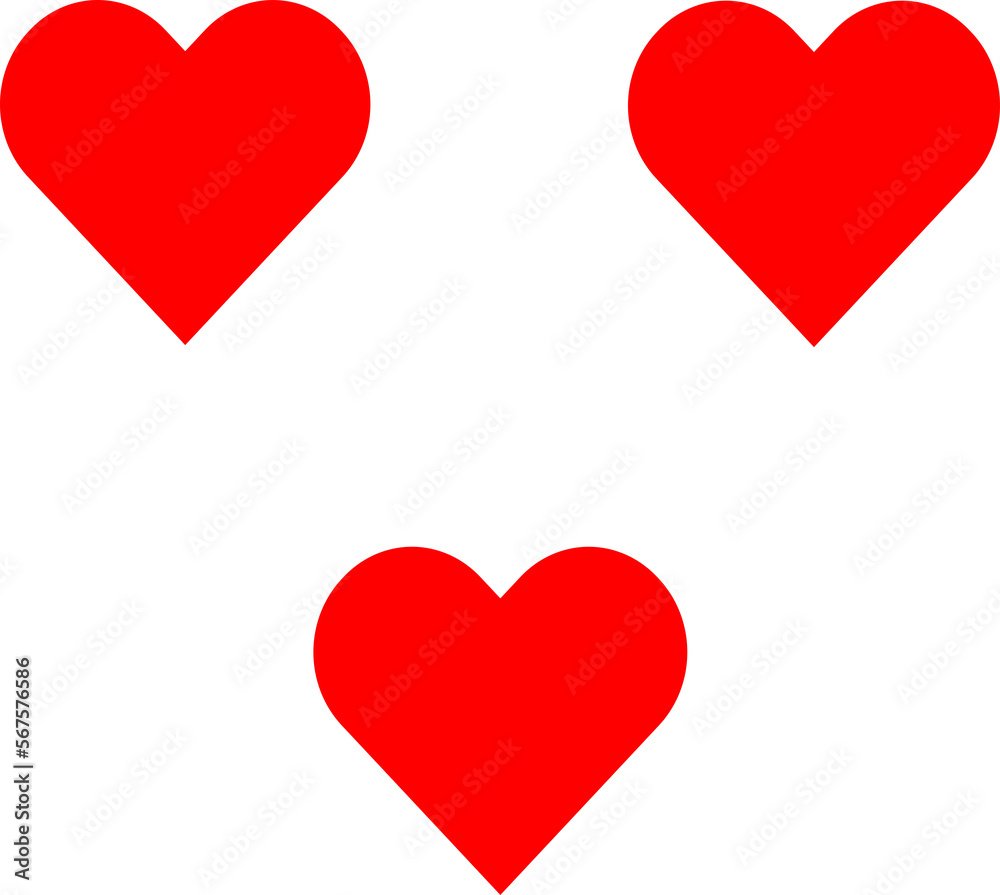 set of red hearts set of red hearts