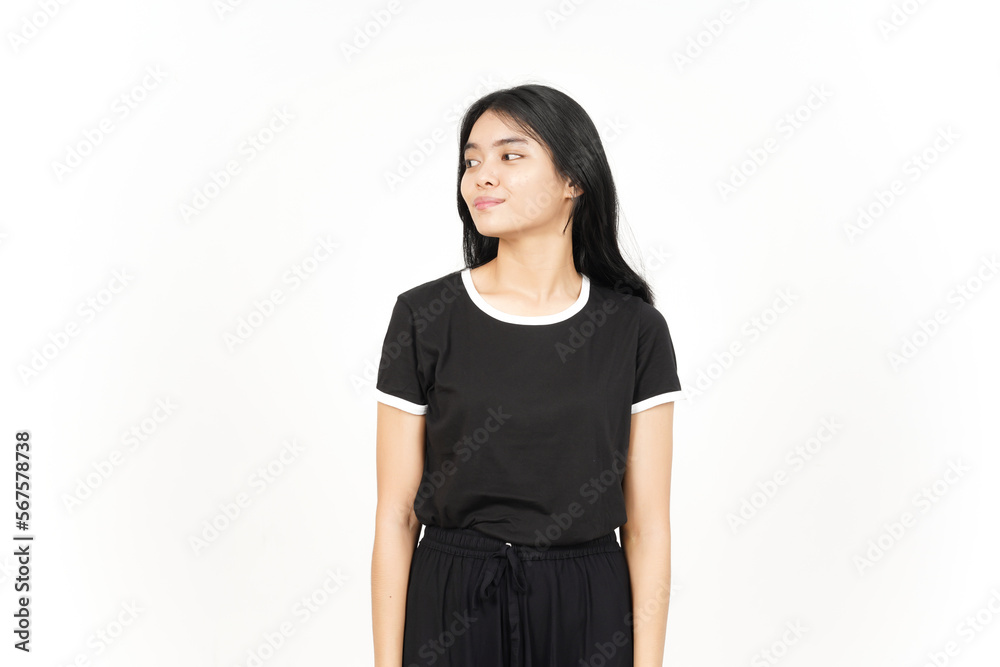 Smiling and Looking aside Of Beautiful Asian Woman Isolated On White Background Smiling and Looking aside Of Beautiful Asian Woman Isolated On White Background