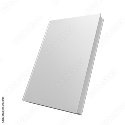 3d rendering white book for mock up, 3d rendering png file