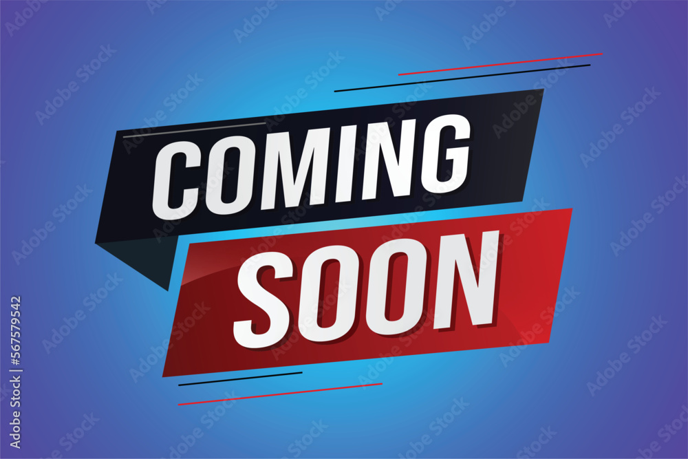 coming soon word concept vector illustration with lines 3d style for social media landing page, template, ui, web, mobile app, poster, banner, flyer, background, gift card, coupon, label, wallpaper