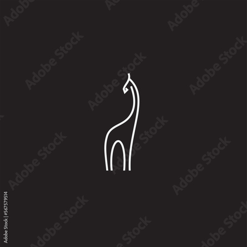 Giraffe Animal Geometric Logo, unique and simple.