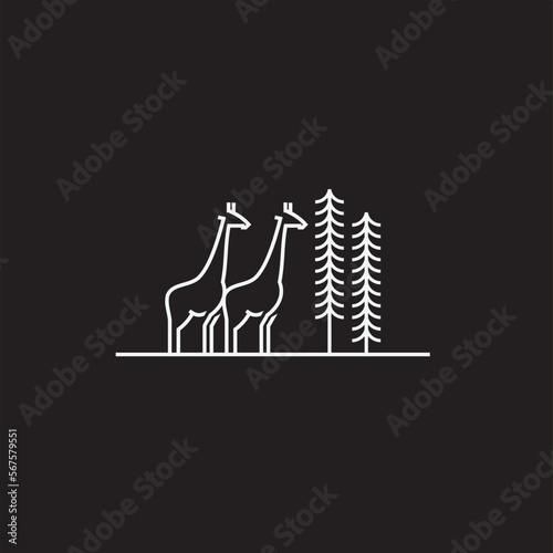 Giraffe Animal Geometric Logo, unique and simple.