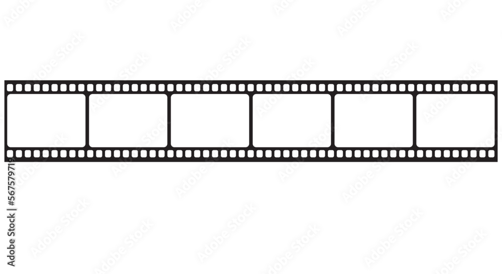 Realistic film strip on white background. Film strip design