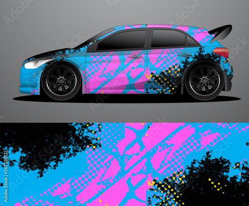 car wrap vector designs with abstract grunge background for vehicle branding