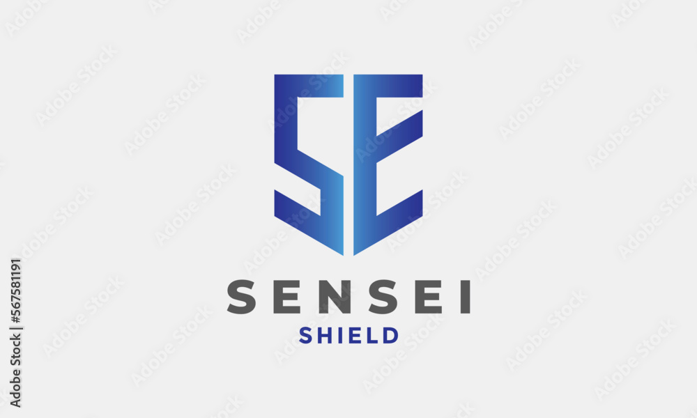 Fototapeta premium Logo initial vector emblem security concept