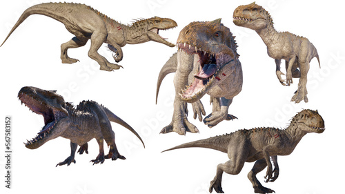 set of dinosaurs indominus rex © akiratrang