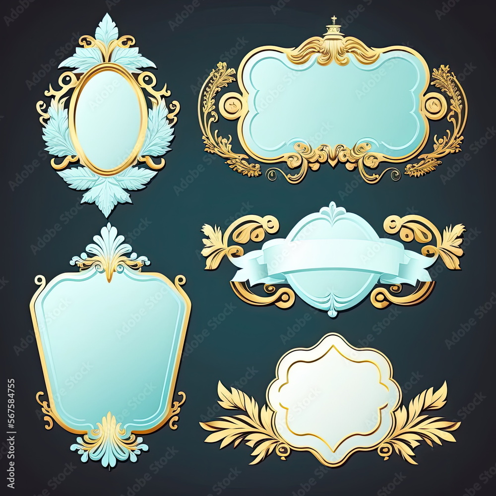 Collection set of label ornament vector illustration, Made by AI,Artificial intelligence Collection set of label ornament vector illustration, Made by AI,Artificial intelligence