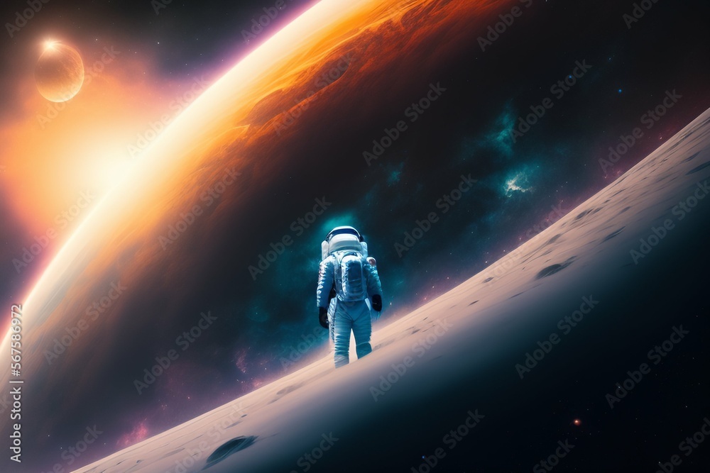 Astronaut Looking for his planet, Lost in the Universe