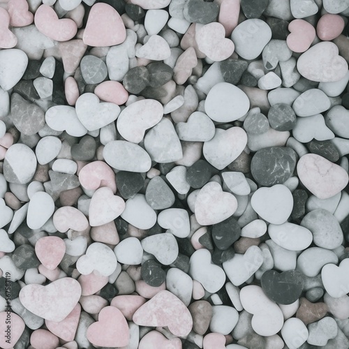 Illustration of heart shaped stones (created with Generative AI)
