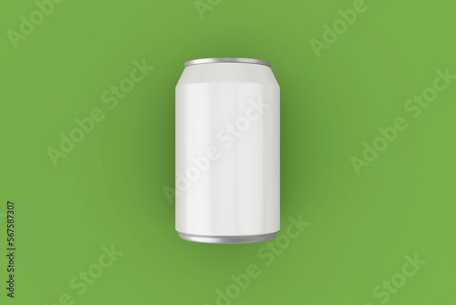 Realistic metallic soda can mockups in resting top view