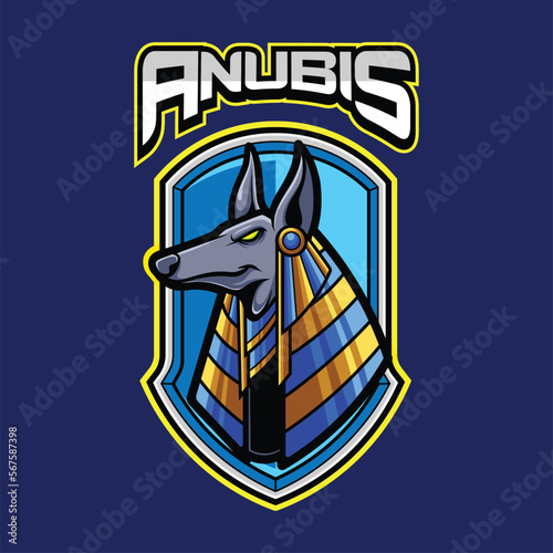 Vector anubis mascot logo for esports and sports team