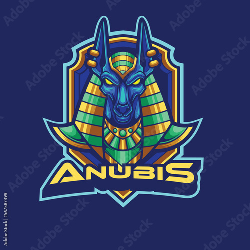 Vector anubis mascot logo for esports and sports team