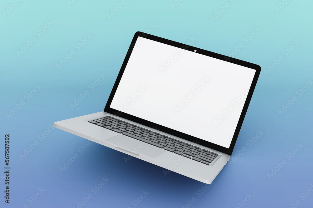 High quality Floating blank laptop mockup High quality Floating blank laptop mockup