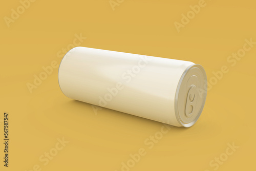 Premium quality resting and leaning right soda can mockup