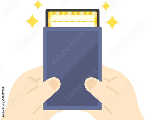 トレーディングカードのオリパ開封のイラスト