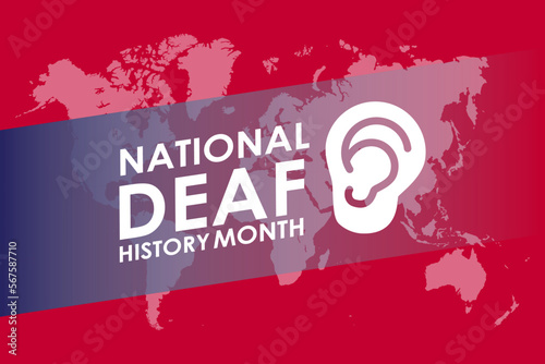 national deaf history month, march. suitable for banner background illustration vector deaf
