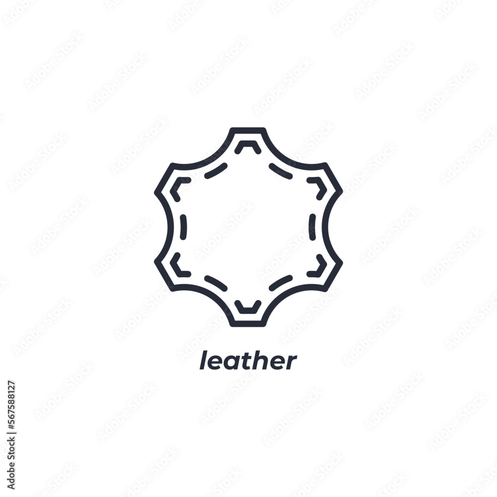 Vector sign leather symbol is isolated on a white background. icon color editable. Vector sign leather symbol is isolated on a white background. icon color editable.