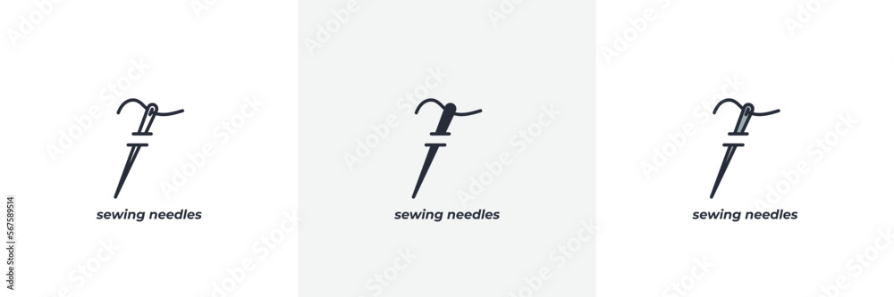 sewing needles icon. Line, solid and filled outline colorful version, outline and filled vector sign. Idea Symbol, logo illustration. Vector graphics sewing needles icon. Line, solid and filled outline colorful version, outline and filled vector sign. Idea Symbol, logo illustration. Vector graphics