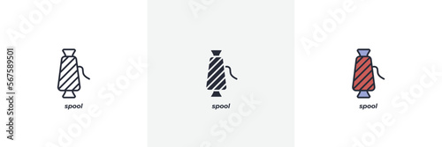 spool icon. Line, solid and filled outline colorful version, outline and filled vector sign. Idea Symbol, logo illustration. Vector graphics