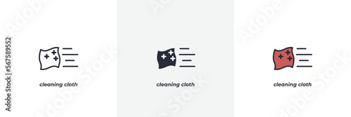 cleaning cloth icon. Line, solid and filled outline colorful version, outline and filled vector sign. Idea Symbol, logo illustration. Vector graphics