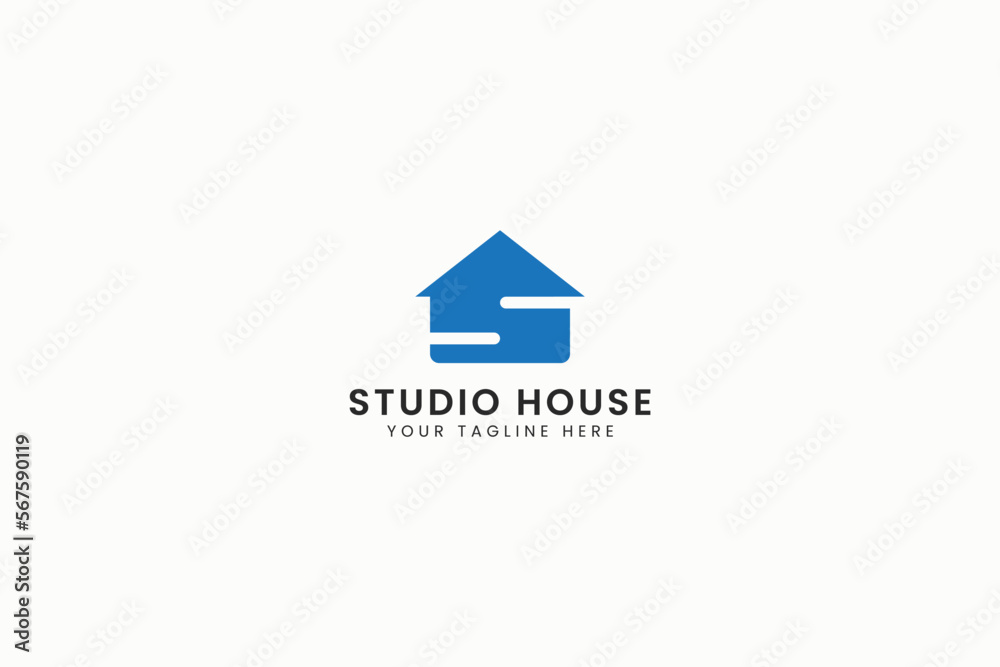 Logo Letter S and Home Shape Concept for Business House Construction and Design Studio Architecture Logo Letter S and Home Shape Concept for Business House Construction and Design Studio Architecture